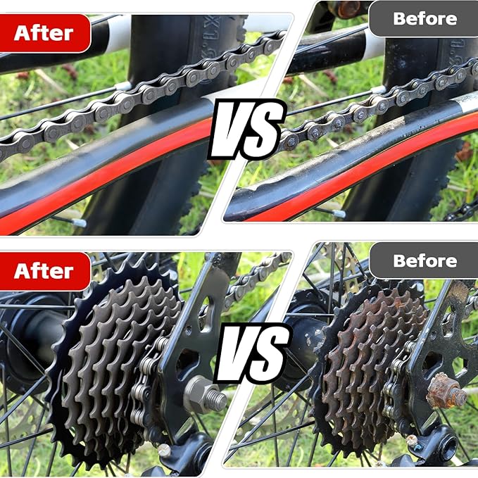focopot Bike Cleaning Kit Including Bicycle Chain Cleaner Degreaser,Cycling Chain Lube,Cleaner Brush Tool,Scrubber,Suitable for Mountain/MTB,Ebike,Road Bike and Trail Bikes