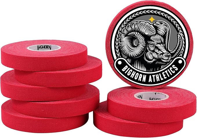 Bighorn Athletics Jiu Jitsu Finger Tape, Rock Climbing Tape | Multipurpose for Sports & Injuries: MMA, Volleyball, Football, Basketball, Tennis, Golf, Hands & Toes, 0.5-Inch x 45-feet, 8-Rolls, Red