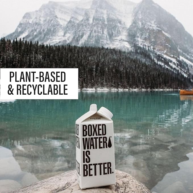 Boxed Water 11.2オンス(24個パック) – プレミアムプラスチック製精製飲料水より優れたBPAフリー、詰め替え・再利用可能なカートン – ミニ