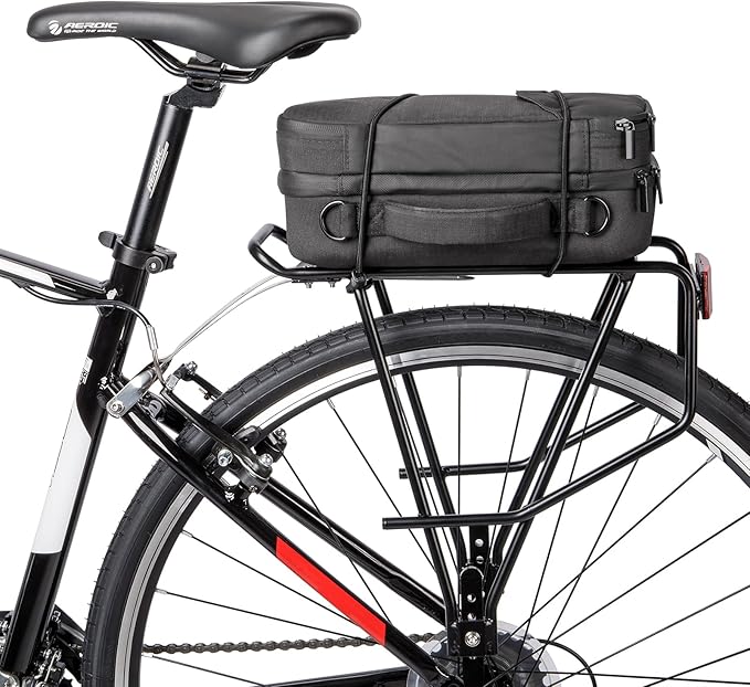 Rear Bike Rack - Bike Cargo Rack for Flat Mount Disc Brake/Non-Disc Brake Mount - Large Capacity Bicycle Pannier Rack (Narrower)