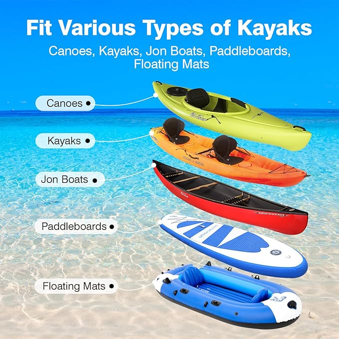 Kayak Beach Cart, SUP Cart,Width Adjustable Universal Canoe Dolly Heavy Duty Kayak Trolley with 16" Wheels, Sturdy 300 LBS Weight Capacity