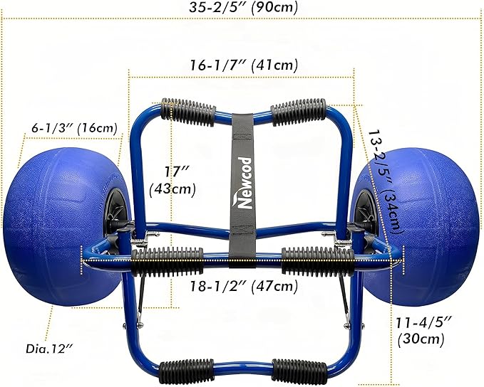 Newcod Kayak Cart, Kayak Dolly Cart for Carrying Kayak Canoe SUP Paddle Board