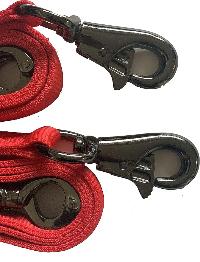 Majestic Ally Pack of 2, Double Thick Trailer Tie for Horse Haulage, with Adjustable Buckle, Panic Snap and Bull Snap – 1 Inch by 36 Inch (Hunter Green)