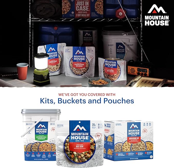 Mountain House 緊急食糧アソートキット、フリーズドライサバイバル食料キット(防災および長期保存用)、保存期間30年