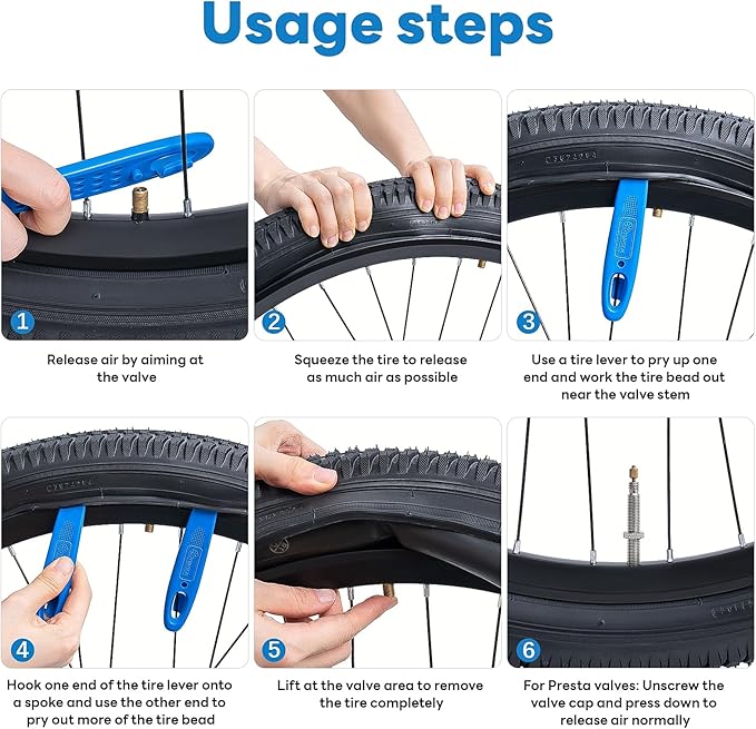 YunSCM 2/3/4-PCS Ultra Strong Bike Tire Levers,Bicycle Tire Levers,Bike tire Replacement Tool,Tire Removal Tool for Road Mountain Bike Tires(Blue)