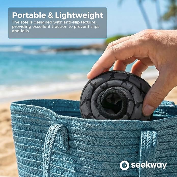 SEEKWAY マリンシューズ ウォーターシューズ レディース メンズ 大人 速乾 アクアソックス ベアフット 滑り止め ビーチ水泳 川 プール 湖 サーフィン用 ブラック SK002(U)