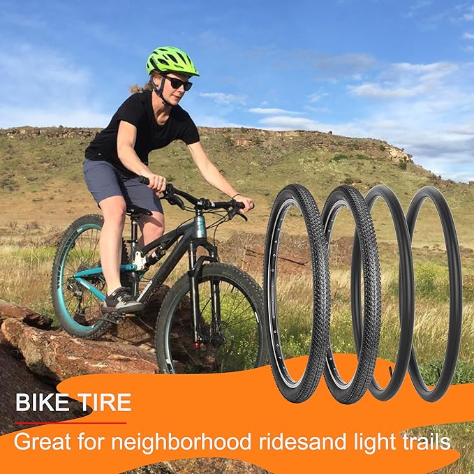 Replacement Bike Tire -26’’x1.95’’,26’’x2.25’’, 27.5’’x2.1’’, 27.5’’x2.2’’, and 29’’x2.2’’ Durable Folding Mountain Bike Tire - 60 TPI Bicycle Tires