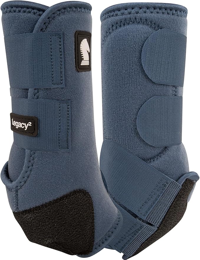 Classic Equine Legacy2 Support Boots, Front (Dark Denim, Small)