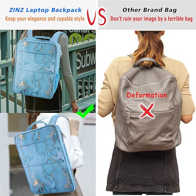 ZINZ Slim & Expandable Laptop Backpack 15 15.6 16 Inch Sleeve, Spill-Resistant Notebooks Bag Case for Most 14-16 Inch MacBooks Surface-Books Dell HP Lenovo Asus Computers,B01M01