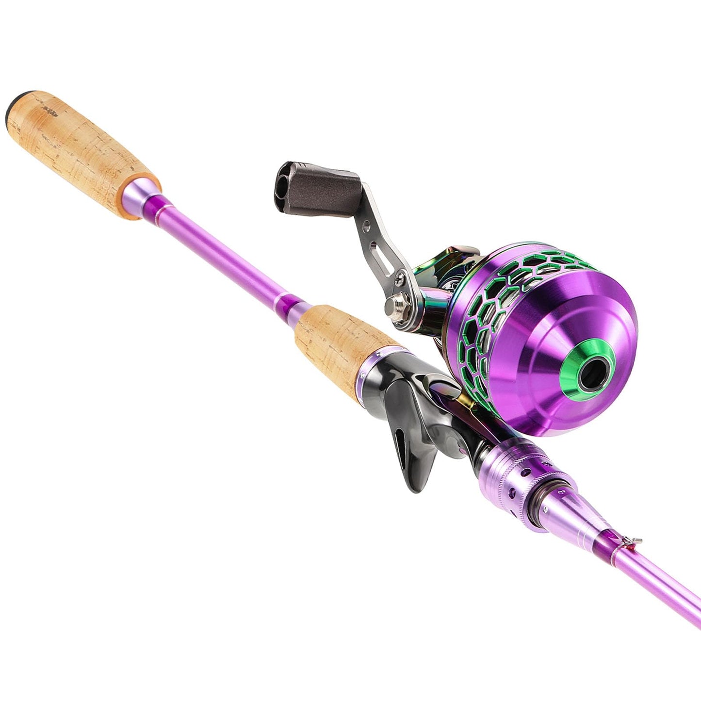 Sougayilang Spincast Fishing Rod Reel Combo2 Pieces Medium Heavy Pole with Super Smooth Reel Trouble-Free Push-Button Bait Casting Design