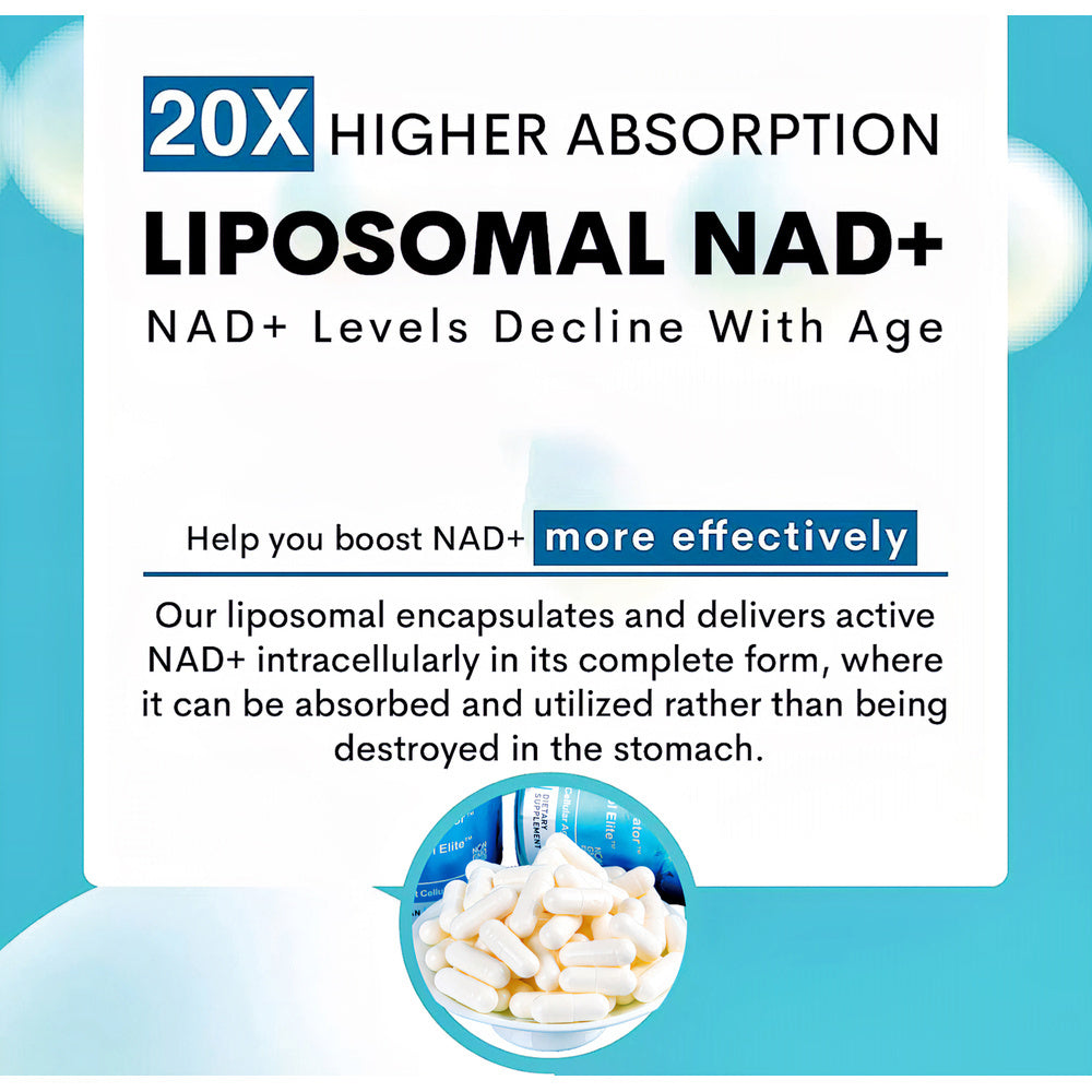 Abronikey NAD Cell Regeneratorand Resveratrol Elite - Nads Niacinamideriboside Supplement - With Trans-resveratrol, Quercetin - Energy,Focus- 90Capsules Dietary