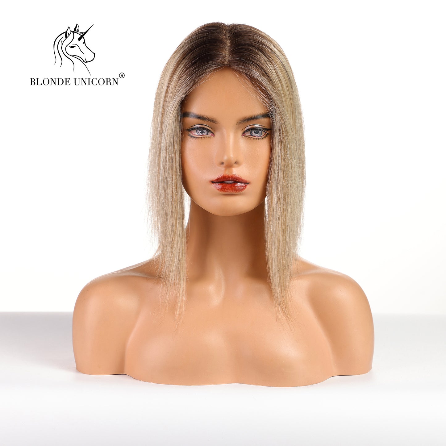 Blonde Ombre Light Brown Hand Made Real Human Hair Toppers For Women