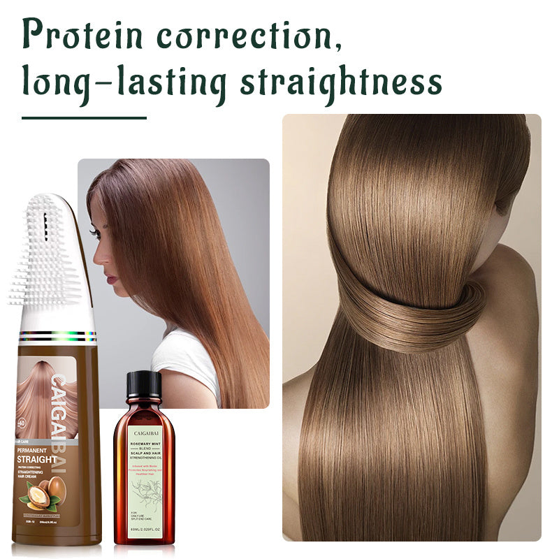 CAIGAIBAI Straightening Cream Non-odorous Not Pungent Non-Comedogenic Sulfate Free Curl Defining Styling Hair Cream Anti Frizz Heat Protectant Safe For Sensitive Skin 200ml 6.76fl.oz