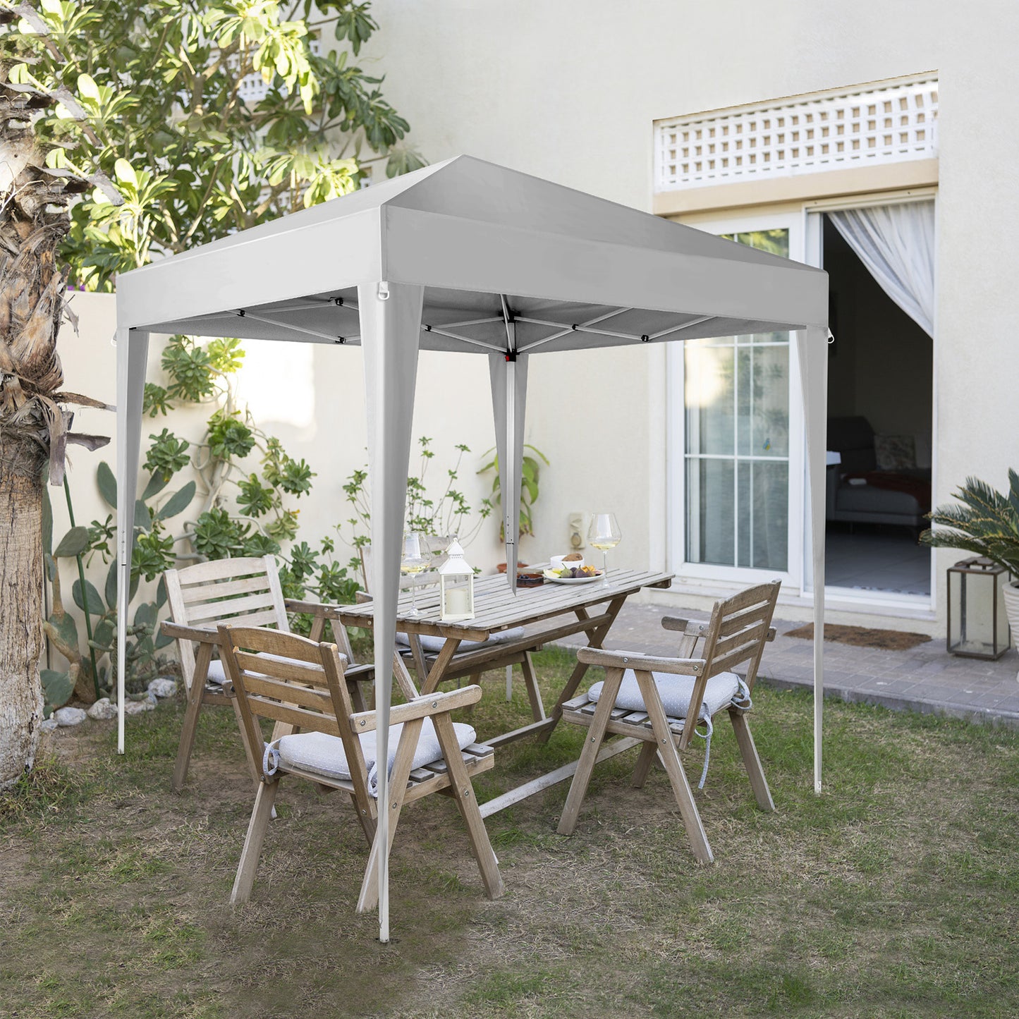 6.5x6.5ft White, No Surrounding Cloth, Folding Shed Oxford Cloth Sprayed Iron Pipe Portable