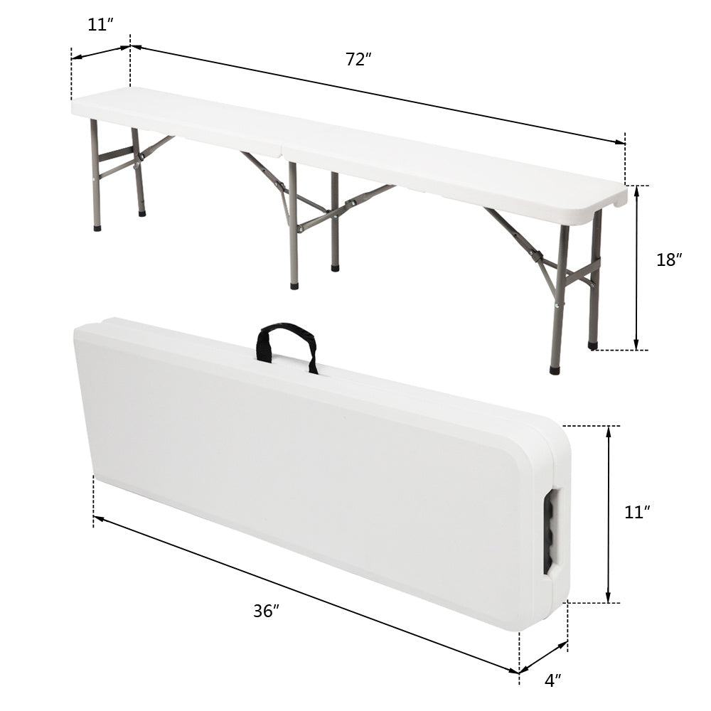 6FT Outdoor Patio Foldable Bench