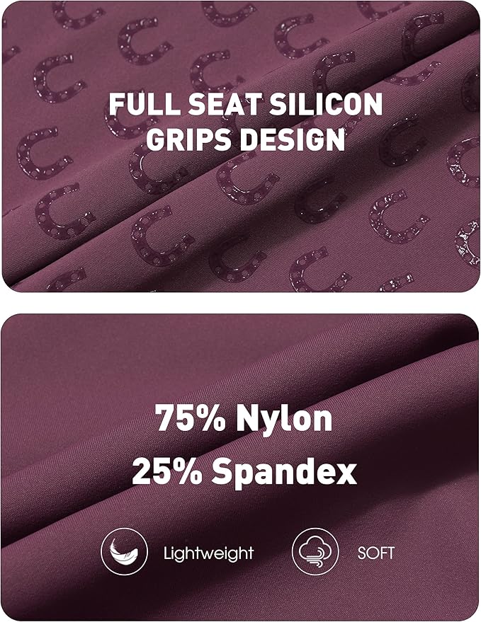 FitsT4 Sports Girls Riding Pants Full Seat High Waist Kids Equestrian Breeches Horse Schooling Tights Zipper Pockets