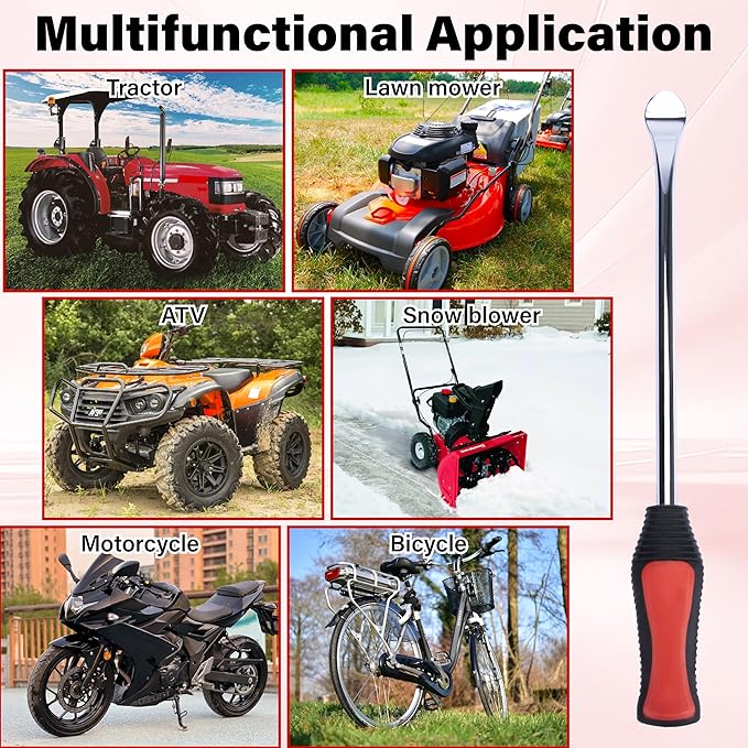 ecocstm 12.2 Inch Tire Spoons, Dirt Bike Tire Changing Tools, Tire Changing Kit, Tire Removal Tool, with Rim Protector, Valve Tool, Valve Cores and Caps, for Motorcycle/Lawn Mower/Tractor/Bicycle