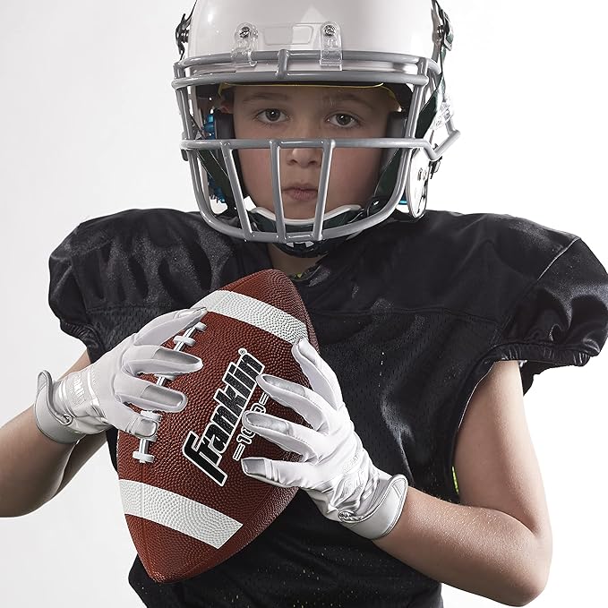 Franklin Sports キッズ ジュニア グリップライト ユース ジュニアサイズ ラバーフットボール - ピーウィー キッズ 耐久性 アウトドアフットボール - シングル&バルクパックあり