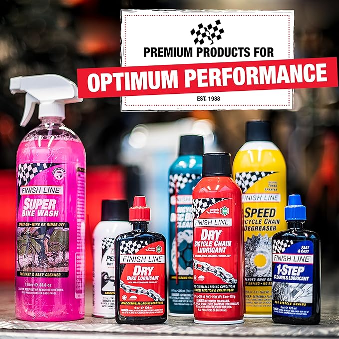 Finish Line 1-Step Bike Chain Cleaner and Lubricant – Cleans, Lubricates & Protects in One Application, Helps Reduce Wear & Friction, Rust Protection for All Bicycle Chains, 4 oz
