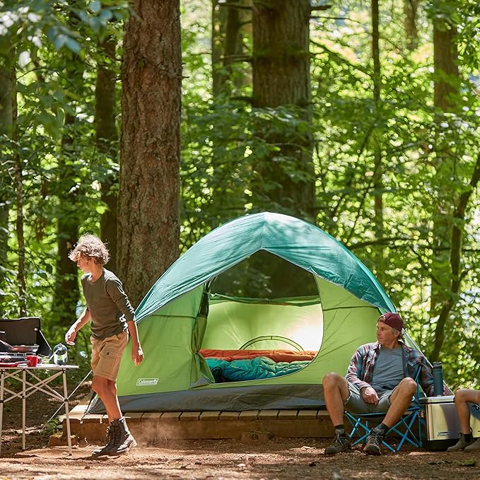 Coleman Sundome キャンプテント レインフライ付き、2/3/4/6人用、10分で設営、キャンプ、フェスティバル、裏庭、お泊り会などに最適な耐候性シェルター