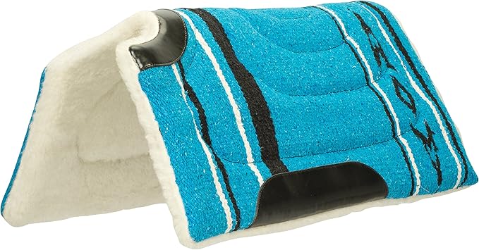 Weaver Equine 30" x 32" Cut Back Acrylic Saddle Pad Horse Saddle Pad, Shock Absorb Western Saddle Pad for Protection, Durable Equine Supplies, Blue