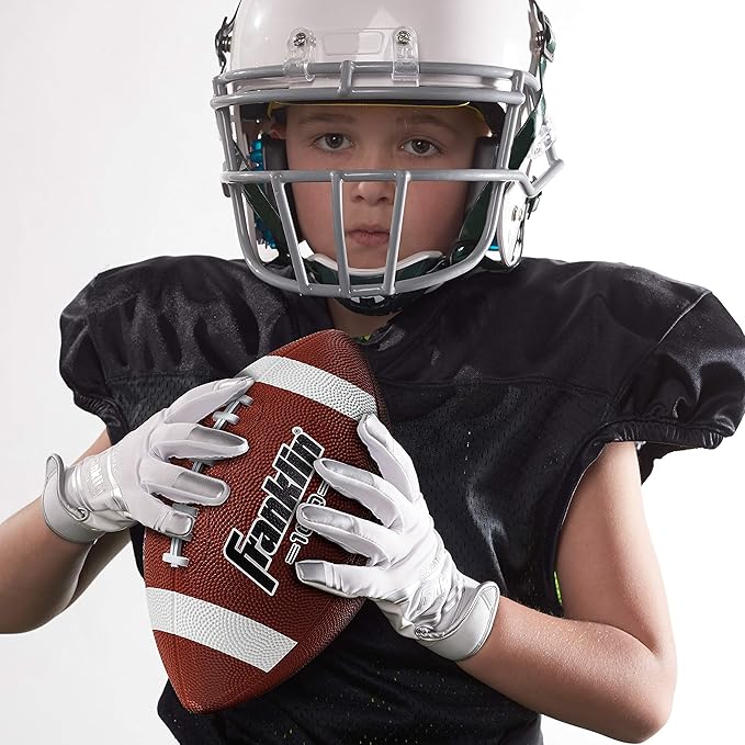 Franklin Sports キッズ ジュニア グリップライト ユース ジュニアサイズ ラバーフットボール - ピーウィー キッズ 耐久性 アウトドアフットボール - シングル&バルクパックあり