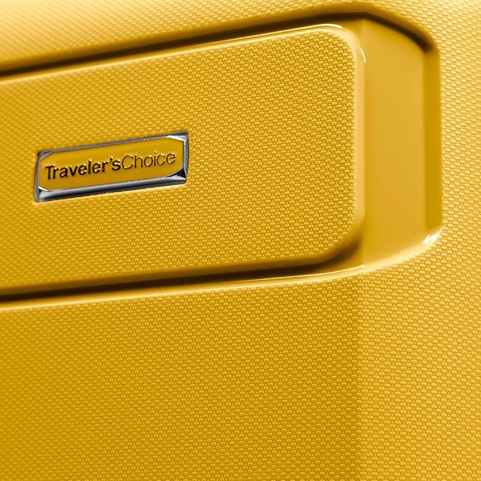 Traveler's Choice Pagosa Hardshell Expandable Luggage with Spinner Wheels, Yellow, 2-Piece Set (22/26)
