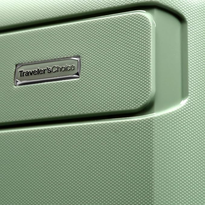 Traveler's Choice Pagosa ハードシェル 拡張可能荷物 スピナーホイール付き、グリーン、30インチ 大型