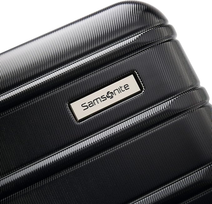 Samsonite Omni 2 24インチ ミディアムチェック ハードサイド荷物 360°スピナーホイール付き - 傷に強いハードシェル - TSAロック - 軽量旅行用拡張可能ポリカーボネートシェル - ミッドナイトブラック