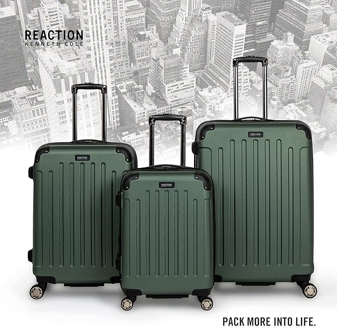 Kenneth Cole REACTION Renegade Luggage 拡張可能 8輪スピナー 軽量ハードサイドスーツケース、シラントロ、3点セット (20/24/28インチ)