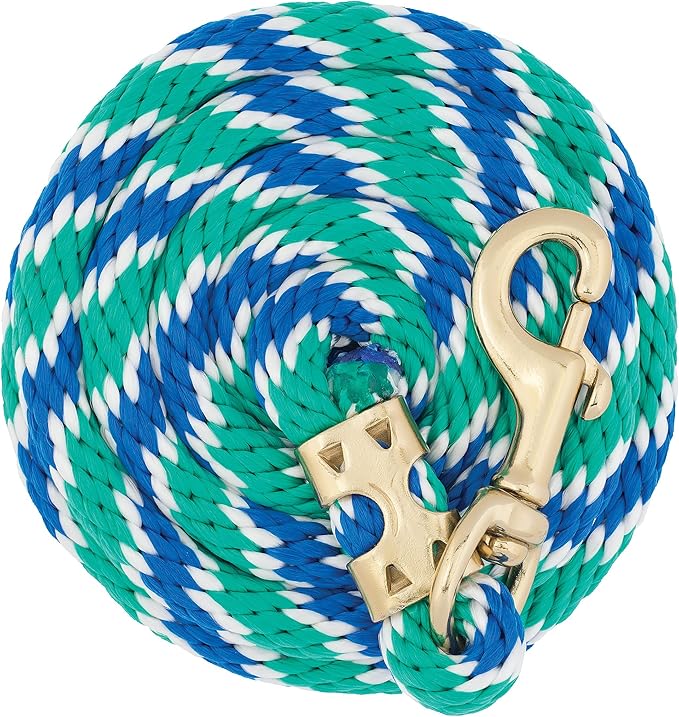 Weaver Equine Performance Lead Rope, 8' Horse Value Rope with Brass Plated 225 Snap, Soft Comfort Grip, Barn Horse Tack for Daily Use