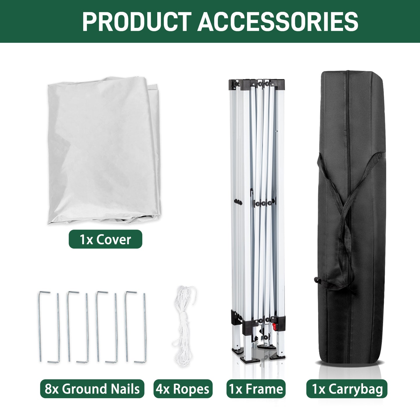 6.5x6.5ft White, No Surrounding Cloth, Folding Shed Oxford Cloth Sprayed Iron Pipe Portable