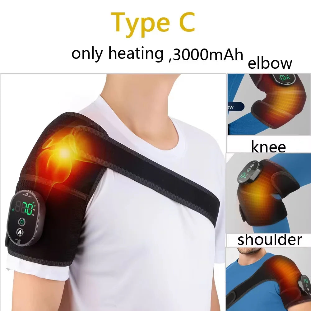 Vibration Shoulder Steamer Belt Heated Shoulder Warmer Massager Electric Fomentation Smart Massage Machine Temperature Adjust