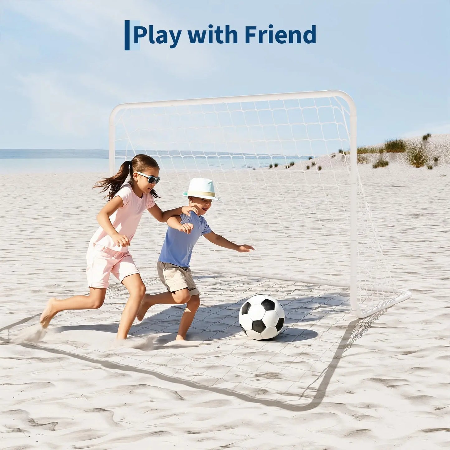 6x4ft Portable Soccer Goal Foldable Backyard Soccer Net Heavy Duty Steel Frame Pop-Up Training Equipment With Carry Bag