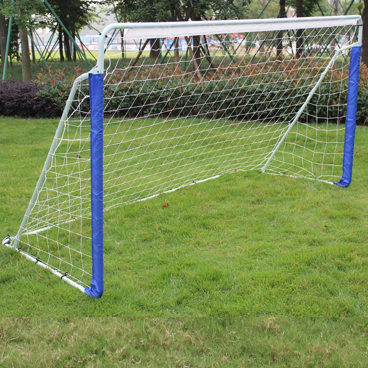 Football Goal,Metal Football Post Frame Set Easy To Assemble Complete With Net And Carry Bag 243.84x 152.4x 91.44cm For Youth