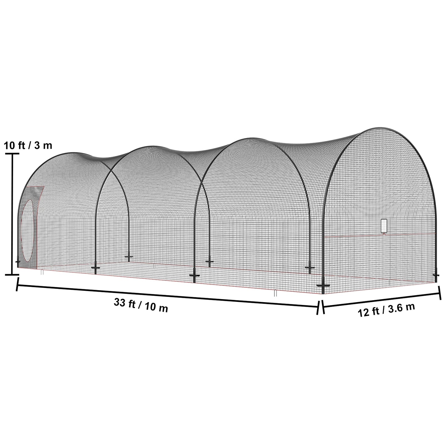 SucceBuy 12/22/33/40FT Baseball Batting Cage Portable Cage Net with Carry Bag Heavy Duty Enclosed Cage Backyard Training