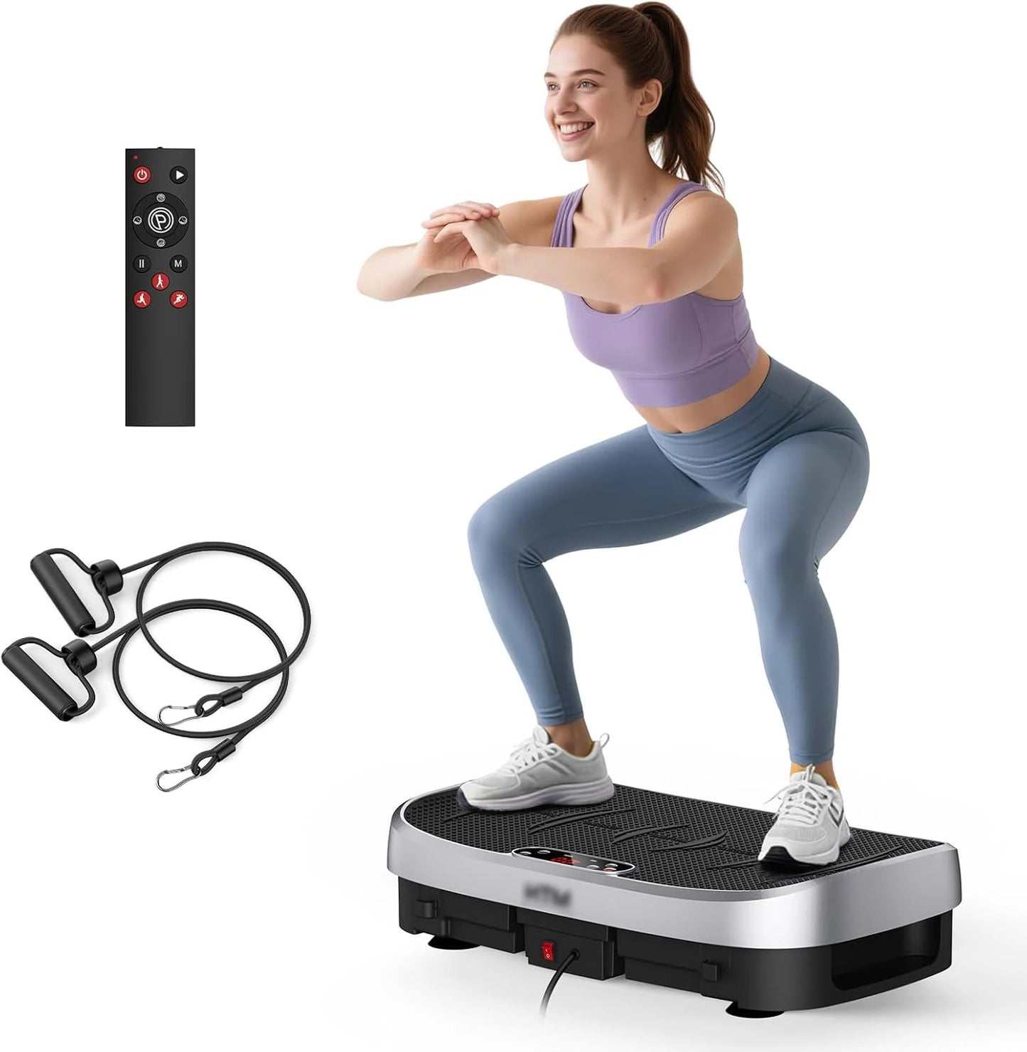 Magnetic Vibration Plate Exercise Machine Fat Burning 120 Levels 330lbs Portable Quiet Home Fitness APP Control Workout Platform for Home Gym Body Shaping Gift for Women Men