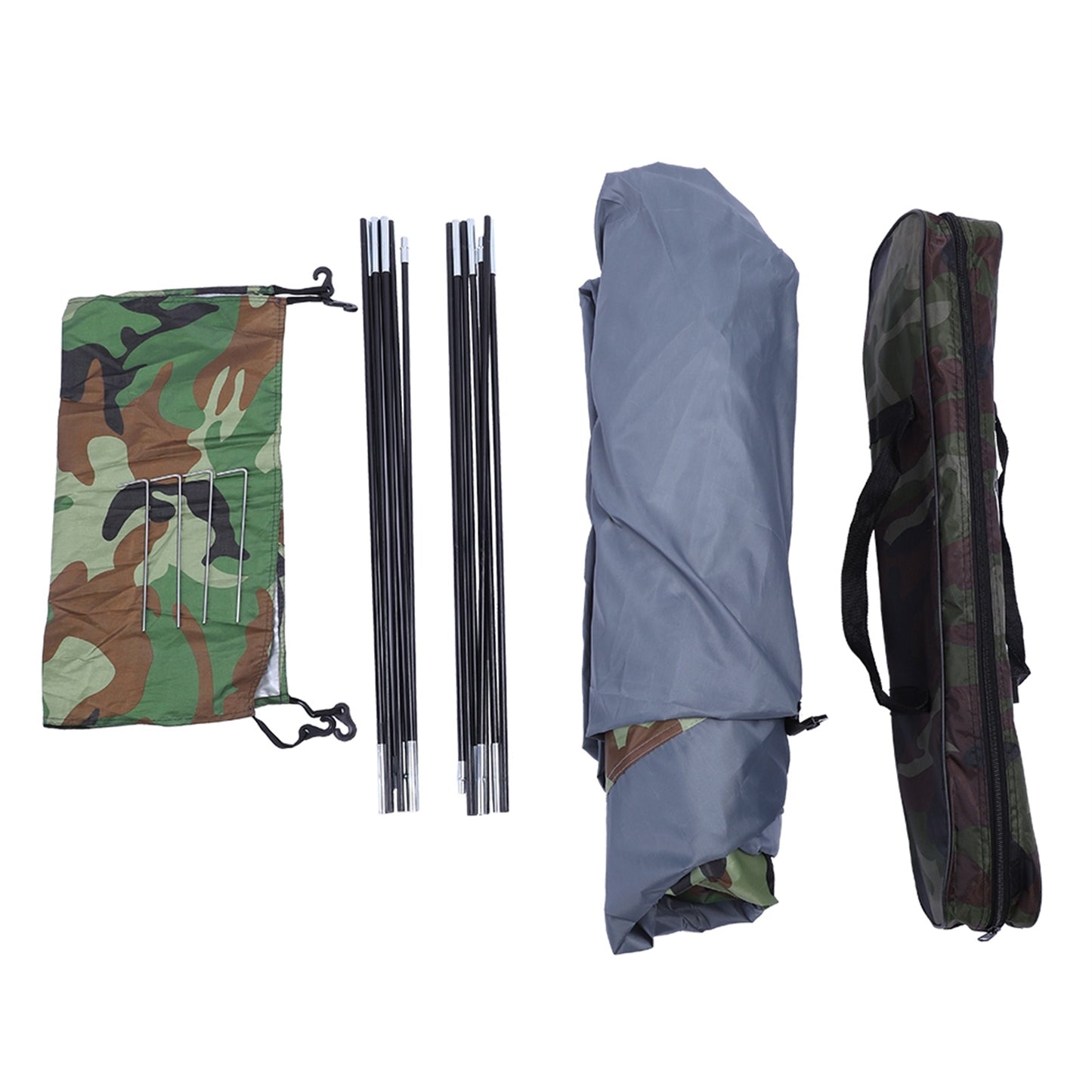 3-4 People Camouflage Portable Camping Tent With Silver Tape And Fiberglass Pole