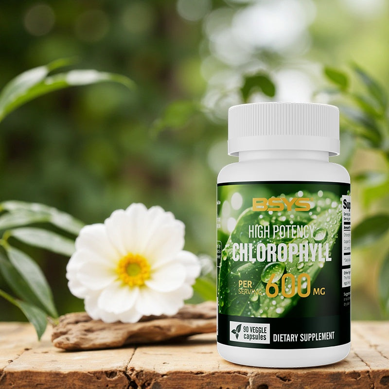 BSYS Chlorophyll Capsules Fat Metabolism Support Aid Blood Purification & Detox Boost Digestive Health & Constipation Relief Helper Immune System Enhancement Daily Detox & Wellness Supplemen