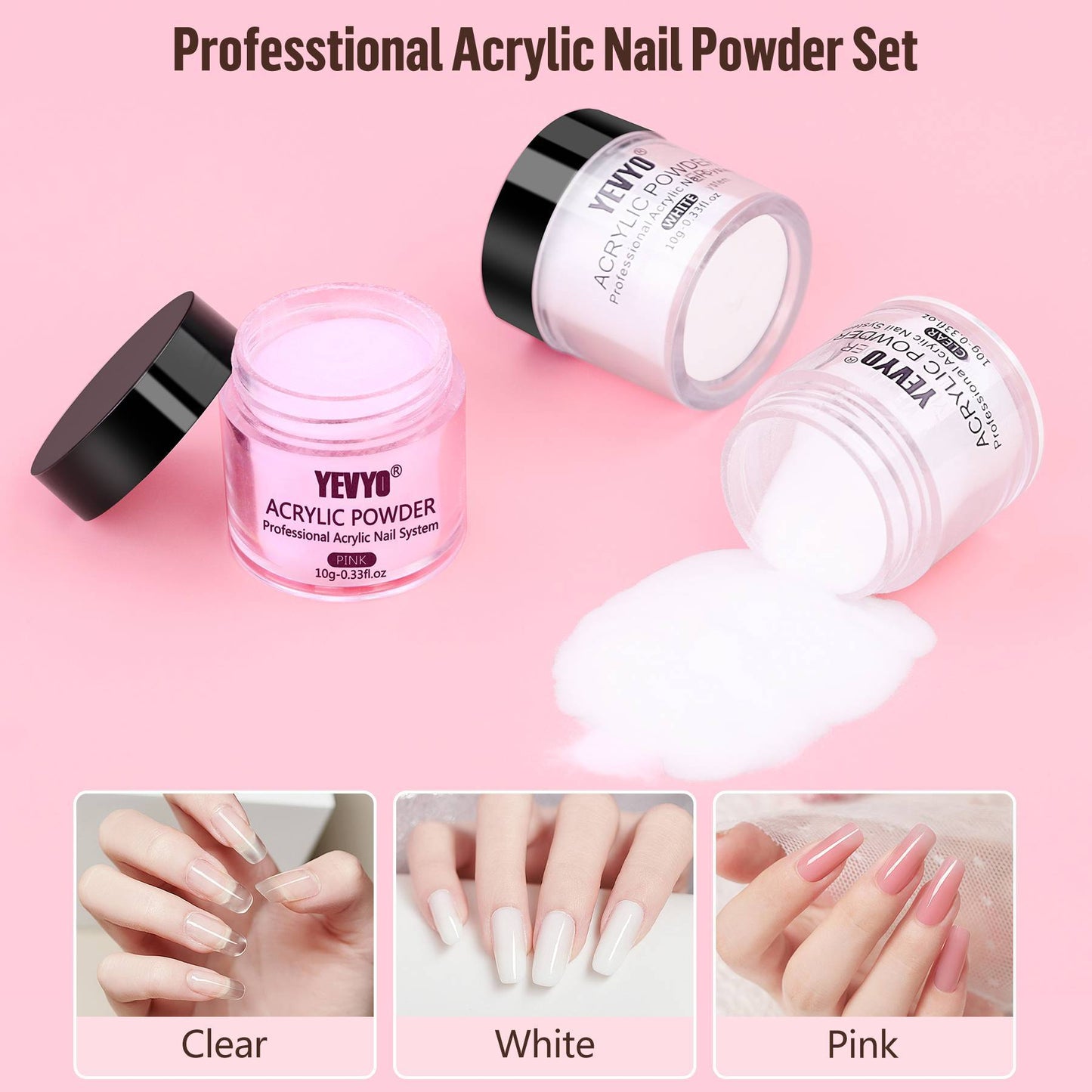 Acrylic Nail Kit With Drill And UV Light, 24 Glitter Colors Acrylic Powder