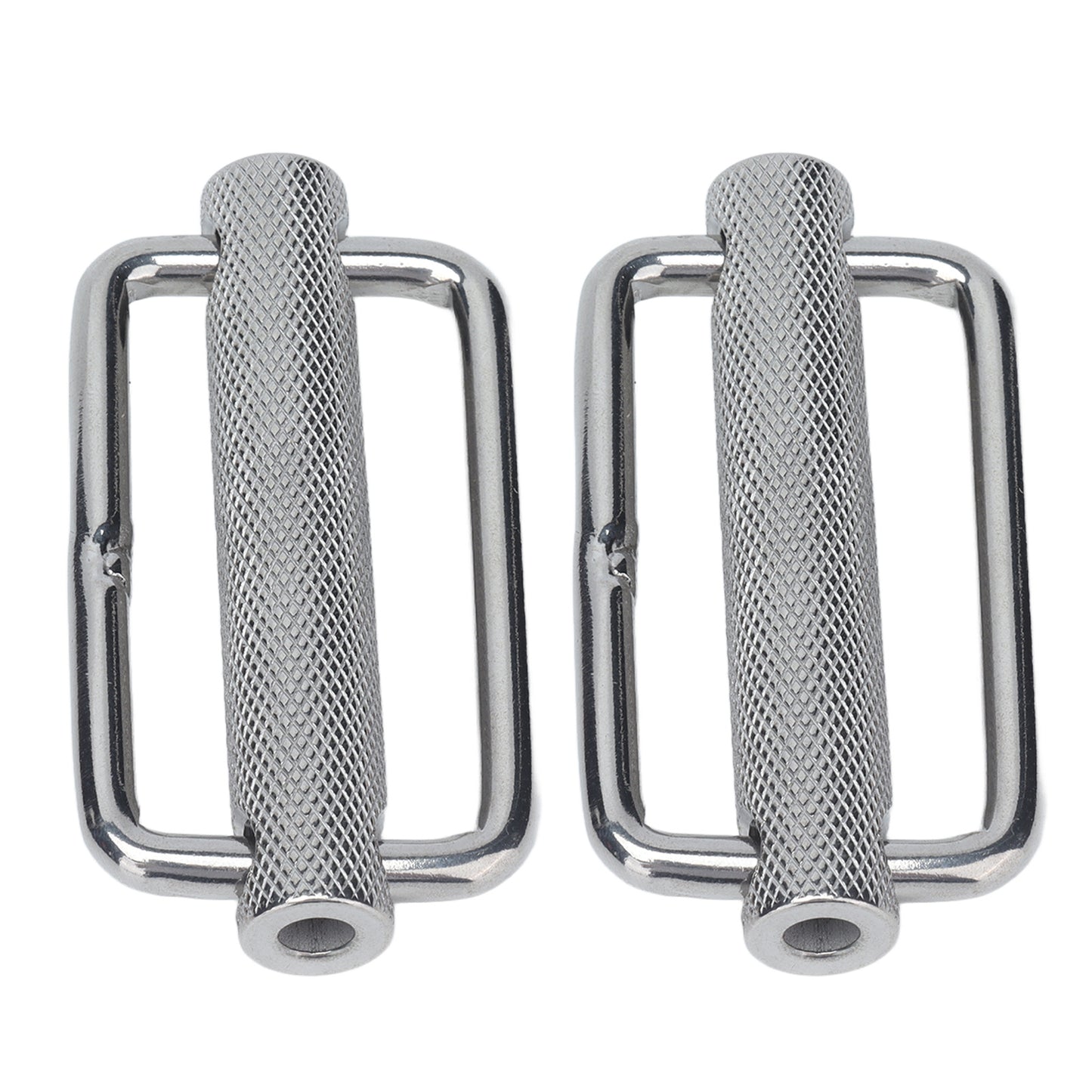 2Pcs Slide Buckle 316 Stainless Steel Rectangle Adjustable Knurled Roller Belt Buckles50mm