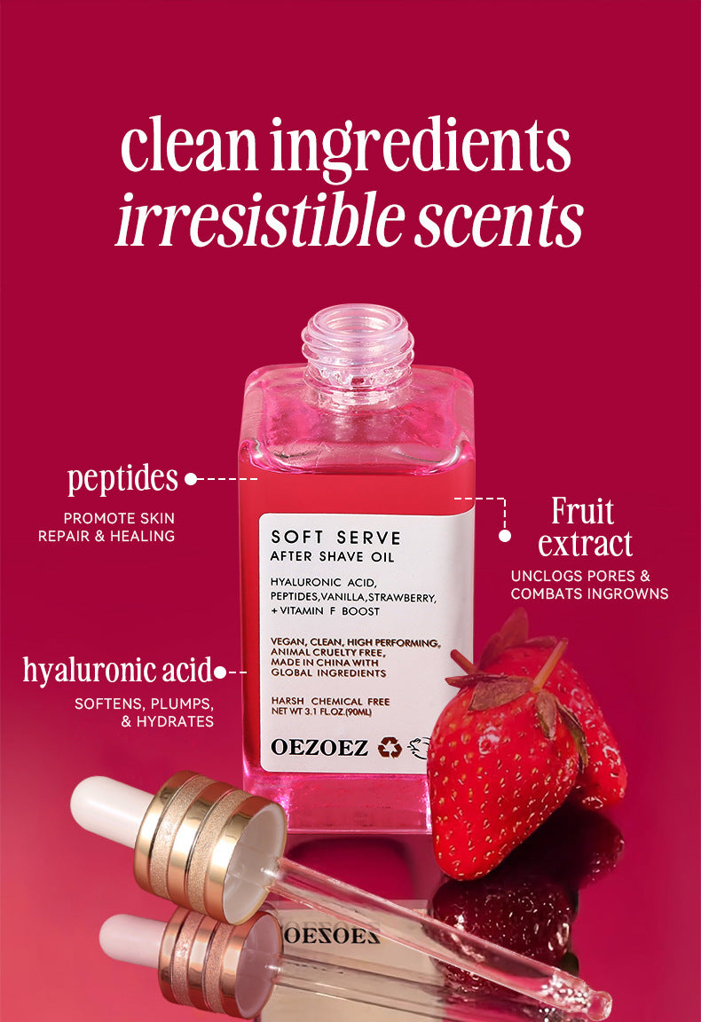 Soft Serve After Shave Oil -Strawberry &Vanilla Scent Repairing Oil After Shaving For Men And Women