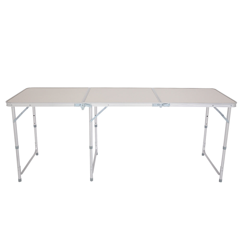 6ft Silver Outdoor Folding Table Aluminum Alloy Rectangular 50kg