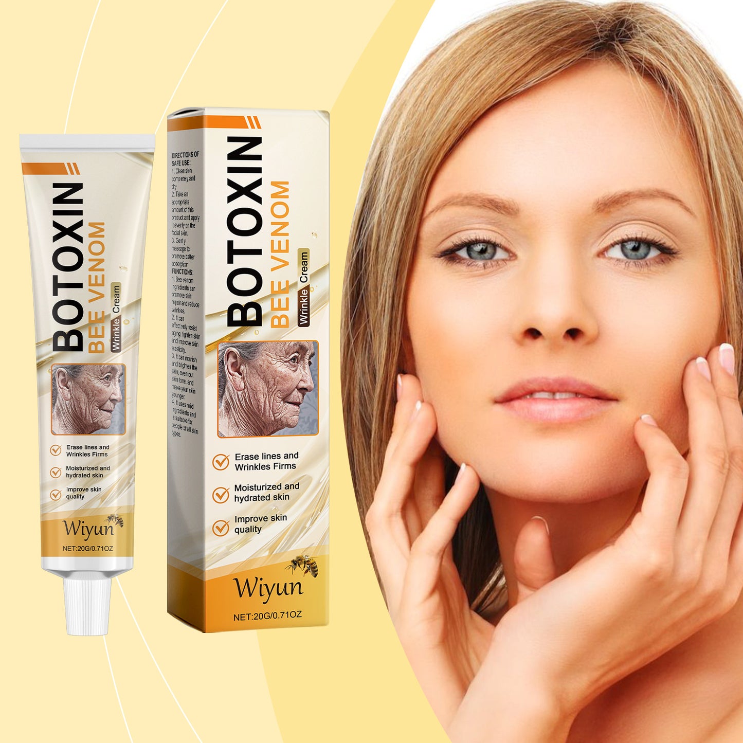 Wiyun Bee Venom Skin Cream Gently Nourishes And Cares For The Facial Skin, Moisturizing And Softening Skin Care Cream
