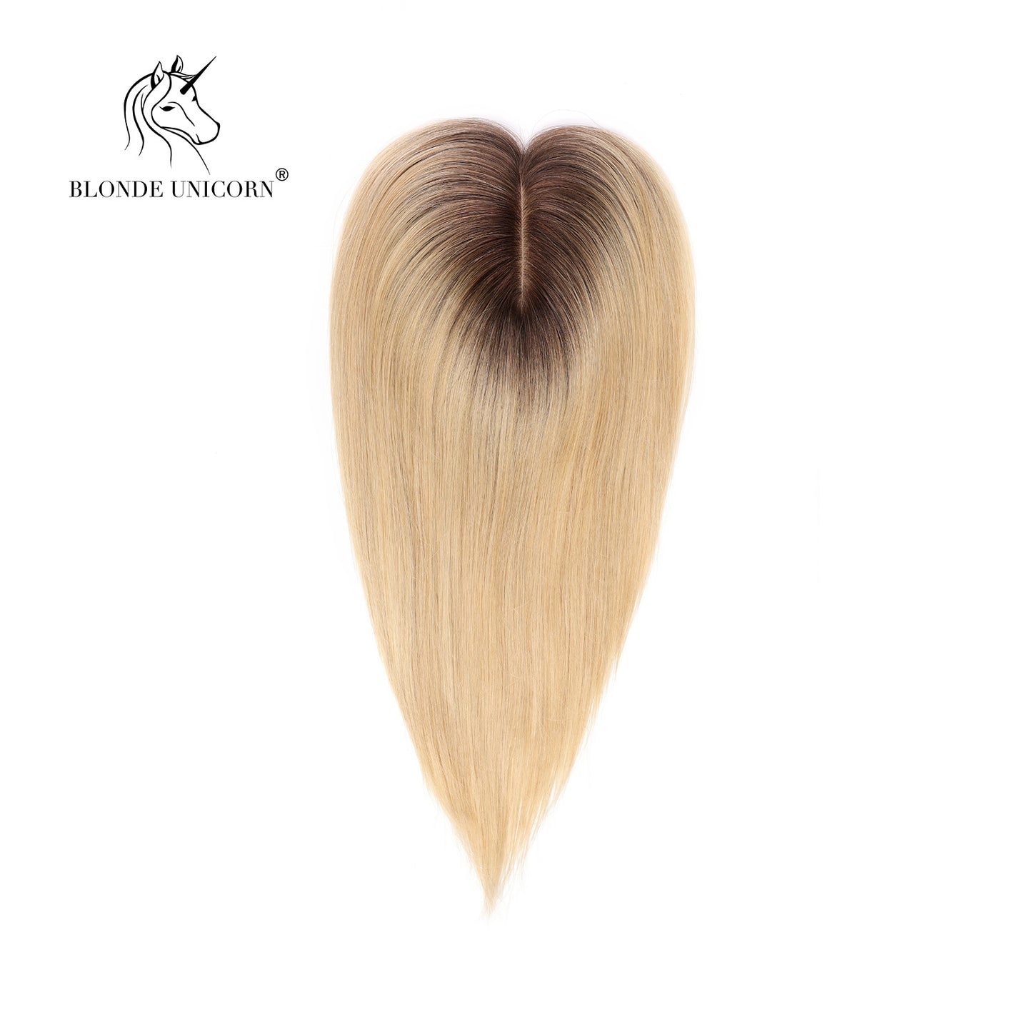 Blonde Ombre Bleach Blonde Hand Made Real Human Hair Toppers For Women