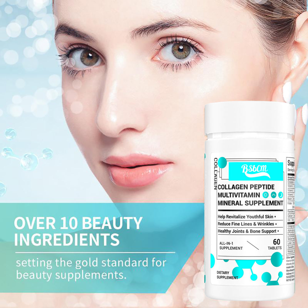 Collagen,Vitamin&Mineral,ContainsVitamin D3,VitaminC, Probiotics,Vitamin E,Vitamin B &Multivitamin Healthcare Edible 60 Count
