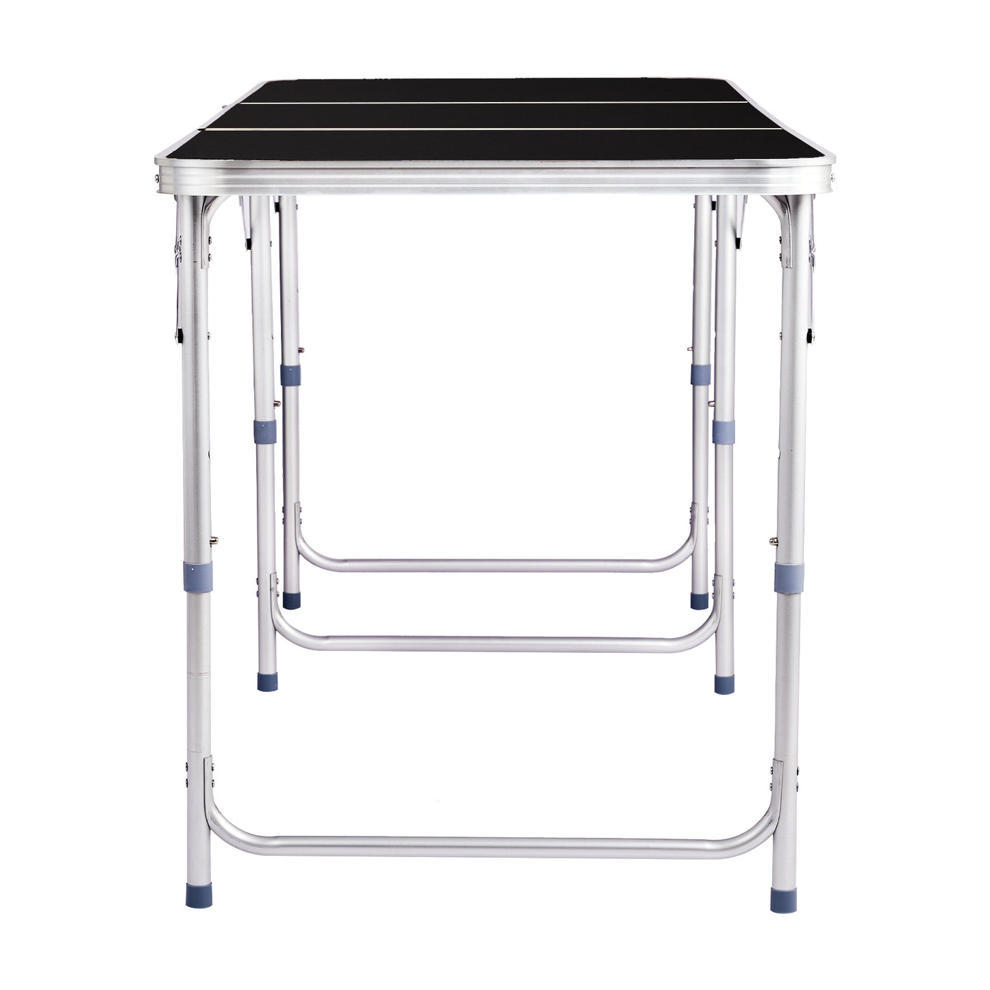 6ft Black Outdoor Folding Table Aluminum Alloy Rectangular 50kg Tri-fold Tabletop