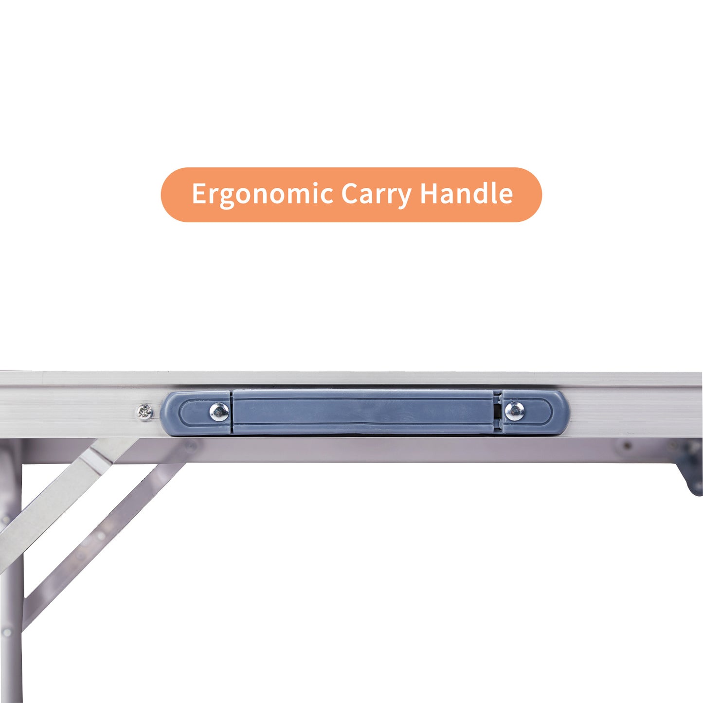 2.3ft Black Outdoor Folding Table Aluminum Alloy Rectangular 50kg Folding Tabletop