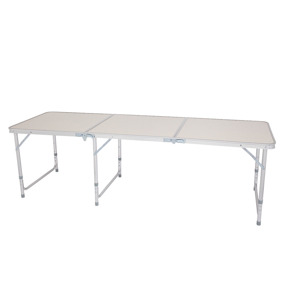 6ft Silver Outdoor Folding Table Aluminum Alloy Rectangular 50kg