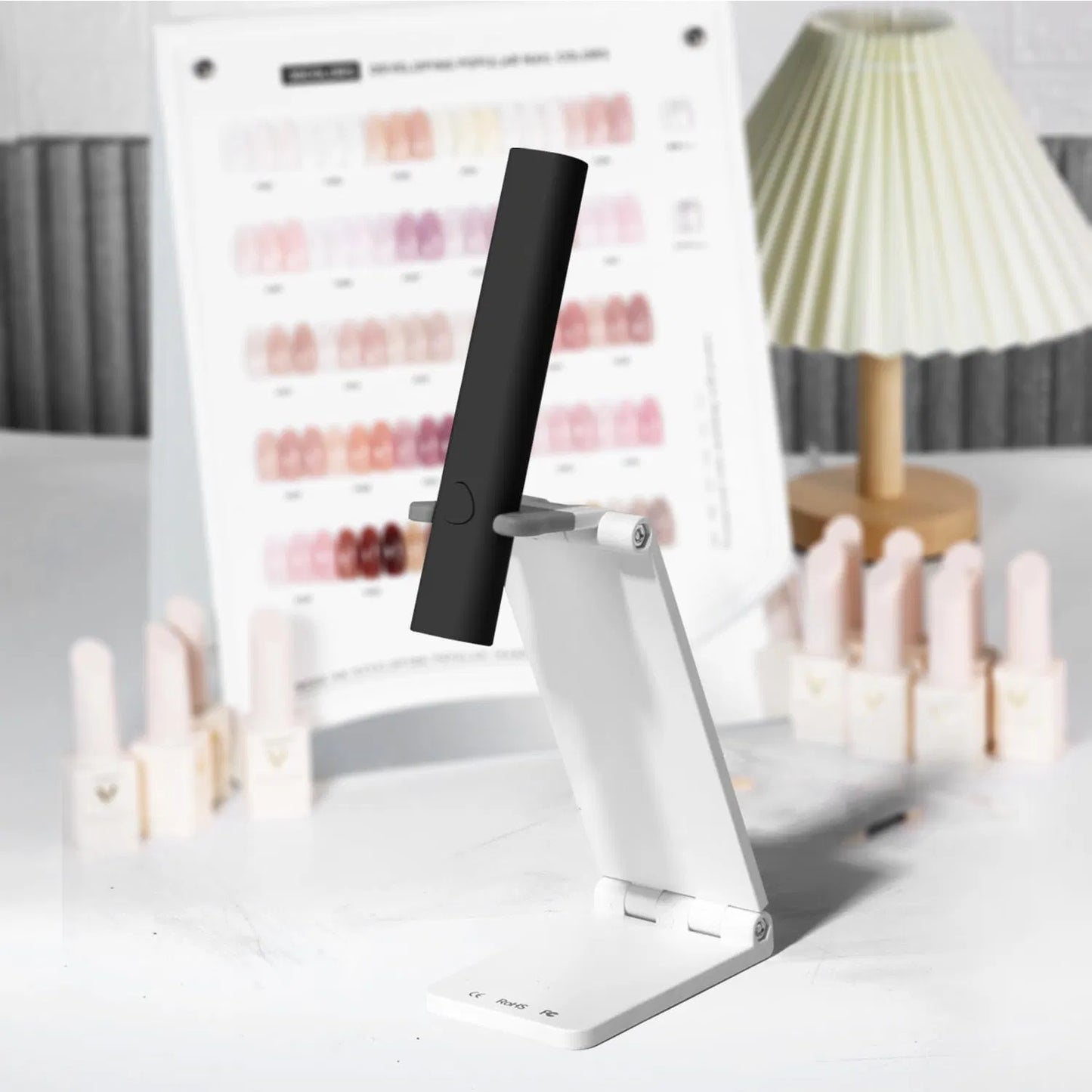 UV Light For Gel Nails, Mini U V LED Nail Lamp Handheld With Stand, Portable Nail Dryer Rechargeable USB Cordless For Fast Drying, Black